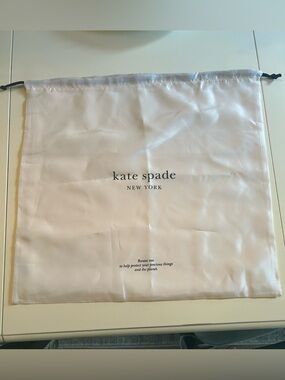 New Kate Spade New York Drawstring Dust Bag - Cream with Black